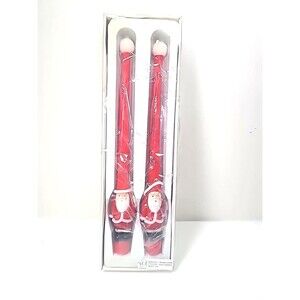 NEW Vintage *Department 56* - Pair of 11" tall SANTA CLAUS Candles Candlesticks